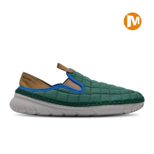 Merrell Hut Moc Mens Slip On Shoes Green UK.GXVF